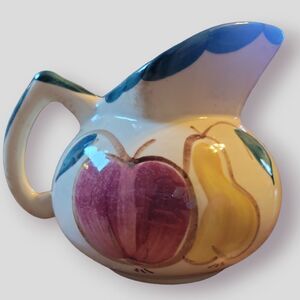 Puritan Slip Ware Pottery Pitcher - Apple & Pear - Unmarked